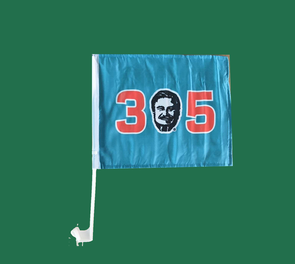 Teal and Orange Car Flag