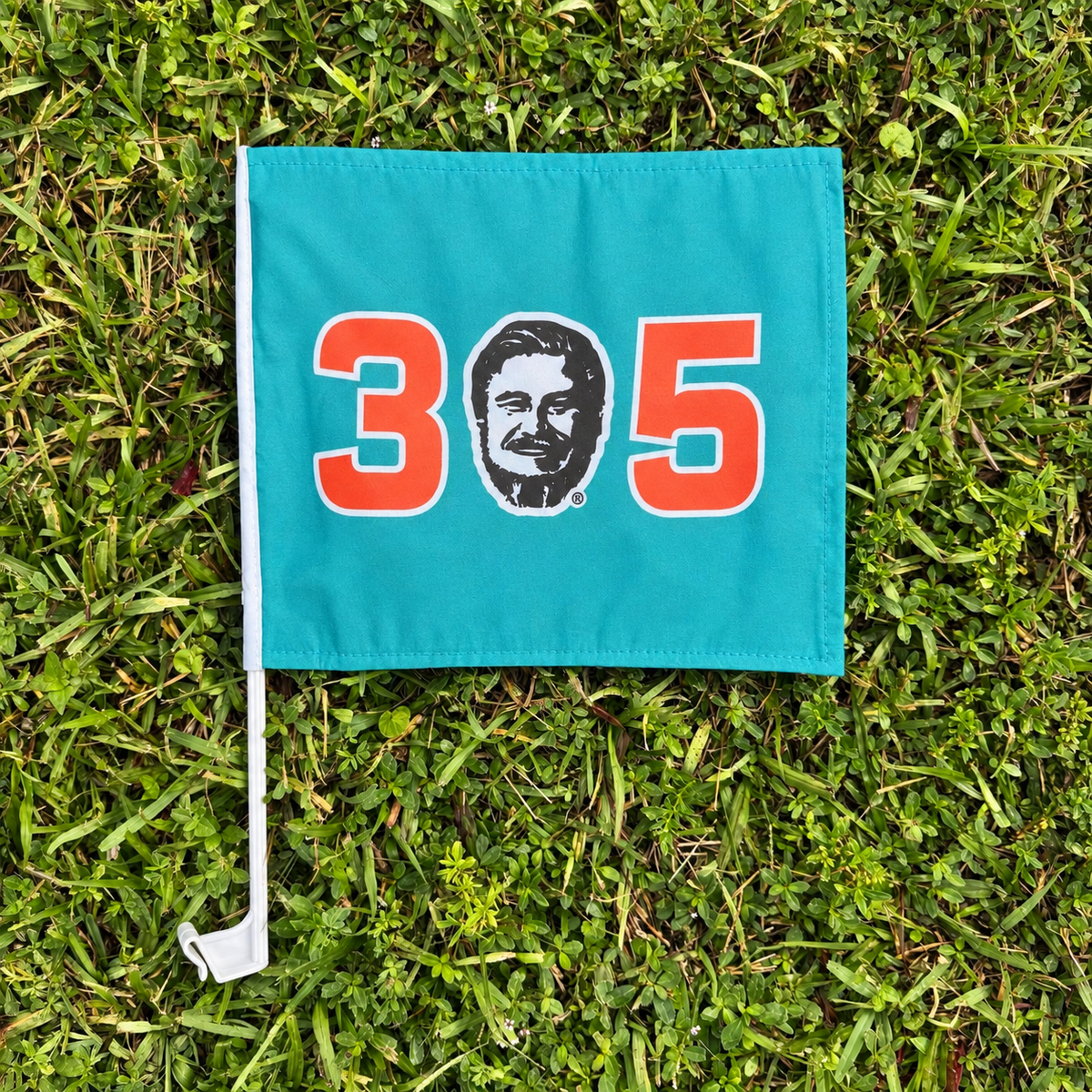 Teal and Orange Car Flag