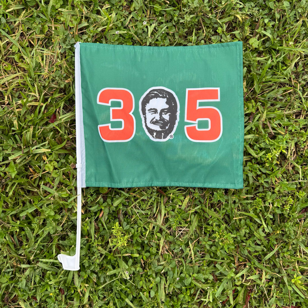 Green and Orange Car Flag
